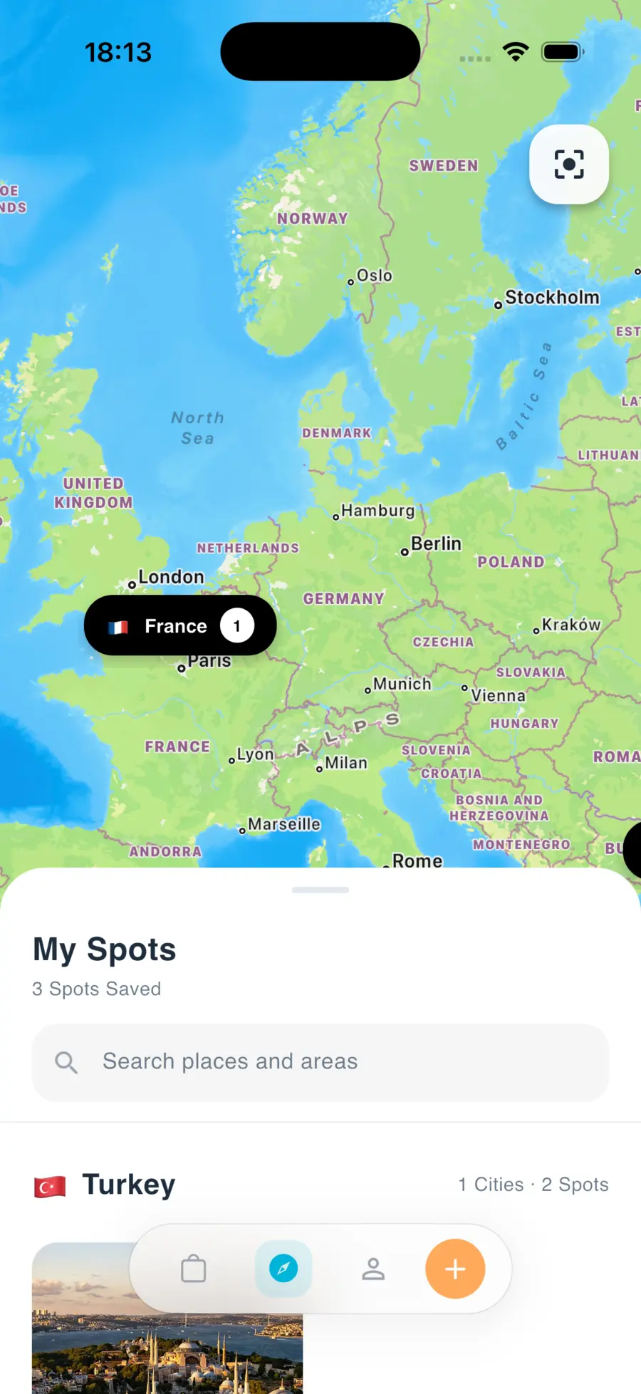 Routely Explore the Map screen